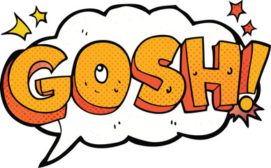 Cartoon Gosh Speech Bubble Comic Book Expression on transparent background