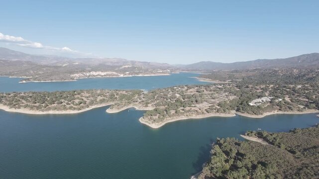 RAW Drone Footage &mdash; Scenic Lakefront Homes and Peninsula on Lake Cachuma, Santa Barbara California