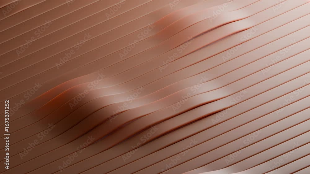 Poster seamlessly looping abstract background animation featuring undulating parallel lines in warm earthy 