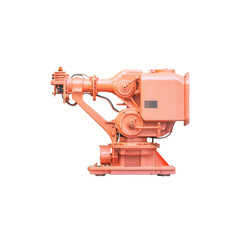 Industrial Robotic Arm Coral Orange Heavy Machinery Detail Shot