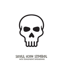 Skull Icon Symbol Vector Illustration in Black and White