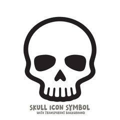 Fototapeta premium Skull Icon Symbol Vector Illustration in Black and White