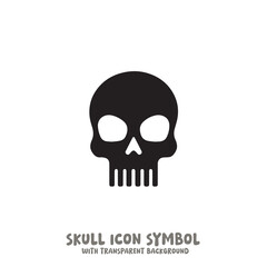 Fototapeta premium Skull Icon Symbol Vector Illustration in Black and White