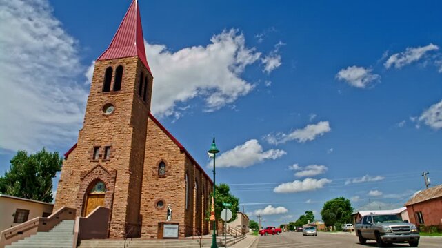 St Rose of Lima Cathlic Church Santa Rosa NM Timelapse