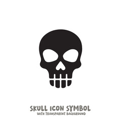 Skull Icon Symbol Vector Illustration in Black and White