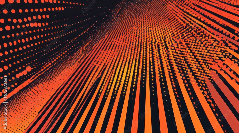 Poster dynamic orange and black abstract background with radiating lines