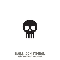 Skull Icon Symbol Vector Illustration in Black and White