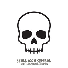 Skull Icon Symbol Vector Illustration in Black and White
