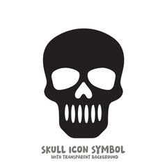 Skull Icon Symbol Vector Illustration in Black and White