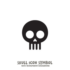 Skull Icon Symbol Vector Illustration in Black and White