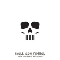 Skull Icon Symbol Vector Illustration in Black and White