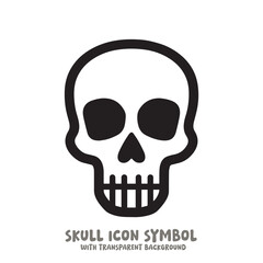 Skull Icon Symbol Vector Illustration in Black and White