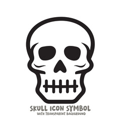 Skull Icon Symbol Vector Illustration in Black and White
