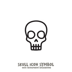 Skull Icon Symbol Vector Illustration in Black and White