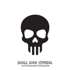 Skull Icon Symbol Vector Illustration in Black and White