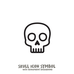 Skull Icon Symbol Vector Illustration in Black and White