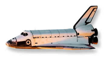 A space shuttle on white background.