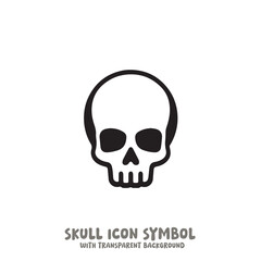 Skull Icon Symbol Vector Illustration in Black and White