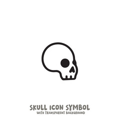 Skull Icon Symbol Vector Illustration in Black and White