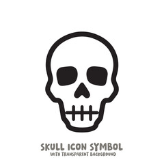Skull Icon Symbol Vector Illustration in Black and White