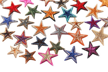 Obraz premium Colorful Glitter Stars on Black Background
