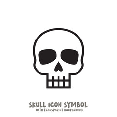 Skull Icon Symbol Vector Illustration in Black and White