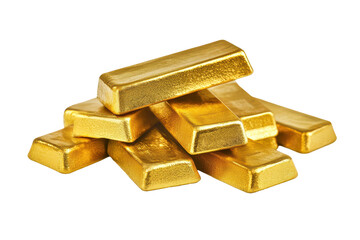 Collection of gleaming gold bars arranged in an artistic display, showcasing the brilliance and value of precious metals in a well-lit setting