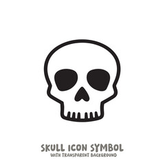 Skull Icon Symbol Vector Illustration in Black and White
