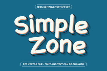 Blue Simple Zone - 3D Editable Text Effect