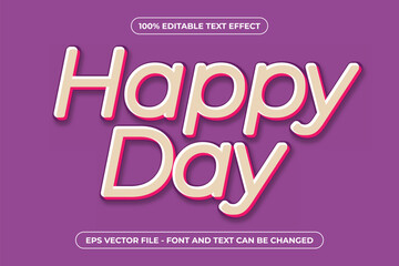Happy Day - 3D Editable Text Effect