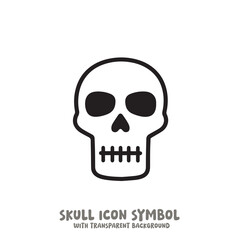 Skull Icon Symbol Vector Illustration in Black and White