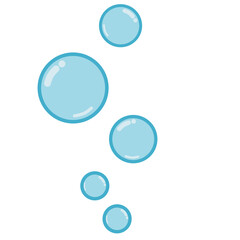 Floating Blue Soap Bubbles Illustration