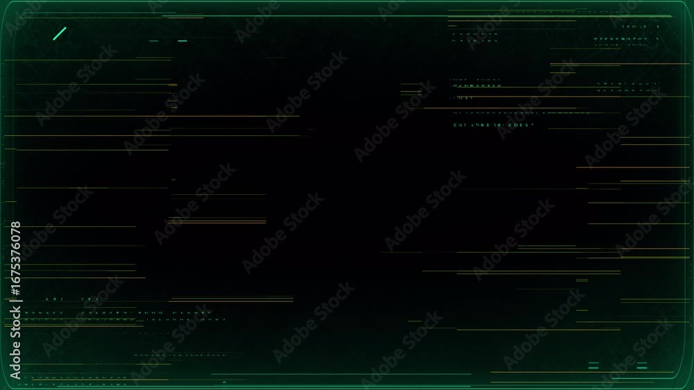 Poster futuristic glitchy data stream with neon lines and digital code overlay