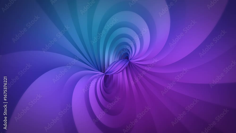 Poster hypnotic swirling tunnel of vibrant purple and blue colors with dynamic abstract geometric patterns 
