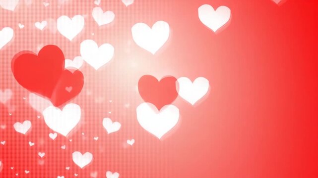 Red and white gradient swirling background with white and red hearts suitable for Valentines Day cards romantic designs lovethemed graphics and wedding invitations