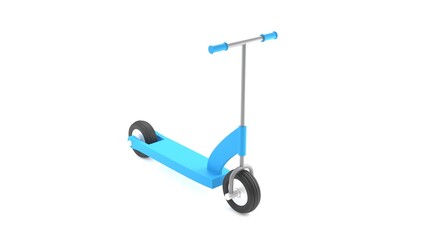 子供用の青いスクーターの3Dイラストレーション © captainT
