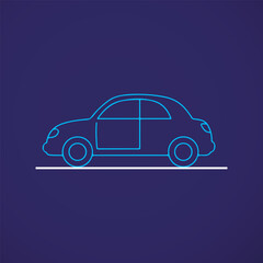 Minimalist Car Outline Icon Design for Transportation Industry Marketing and Automotive Engineering Concepts Showcasing Clean Lines and Modern Design Style for Vehicle Promotion