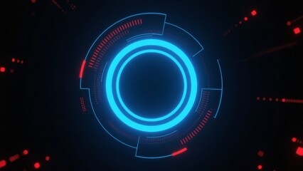 Neon circle with red elements