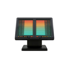 Retro Futuristic Dual Screen Digital Display Console