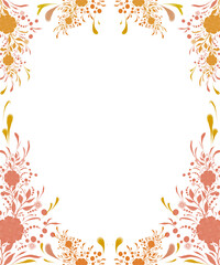 Fall autumn colorful Background. Leaf and floral Frame pattern. Colorful background for poster, banner, cover, card, Sale, advertising.  