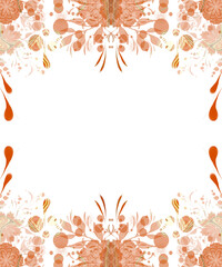 Fall autumn colorful Background. Leaf and floral Frame pattern. Colorful background for poster, banner, cover, card, Sale, advertising.  