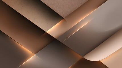 Minimalist geometric background with warm mocha mousse tones, layered squares and triangles, smooth gradients, soft curves, ideal for modern promotional design