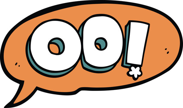 Cartoon Ool Speech Bubble with Exclamation Point on transparent background