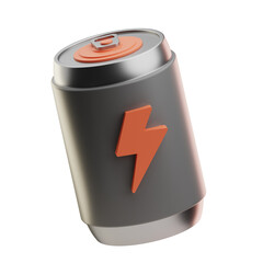 3D Illustration Battery Bolt Icon