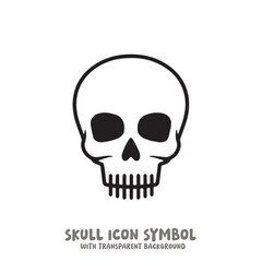 Skull Icon Symbol Vector Illustration in Black and White