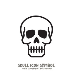 Skull Icon Symbol Vector Illustration in Black and White