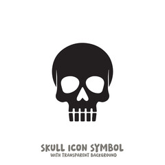 Skull Icon Symbol Vector Illustration in Black and White