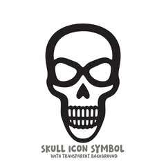 Skull Icon Symbol Vector Illustration in Black and White