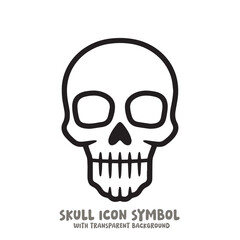 Skull Icon Symbol Vector Illustration in Black and White