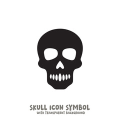 Skull Icon Symbol Vector Illustration in Black and White